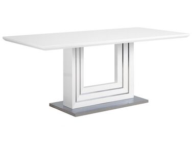 Mesa de cozinha branca em aço inoxidável 180 x 90 cm KALONA