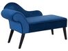 Mini chaise longue en velours bleu côté gauche BIARRITZ_733903