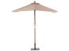  Parasol de jardin en bois avec toile beige sable 144 x 195 cm FLAMENCO_690296