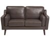 2-istuttava sohva keinonahka ruskea LOKKA_697840