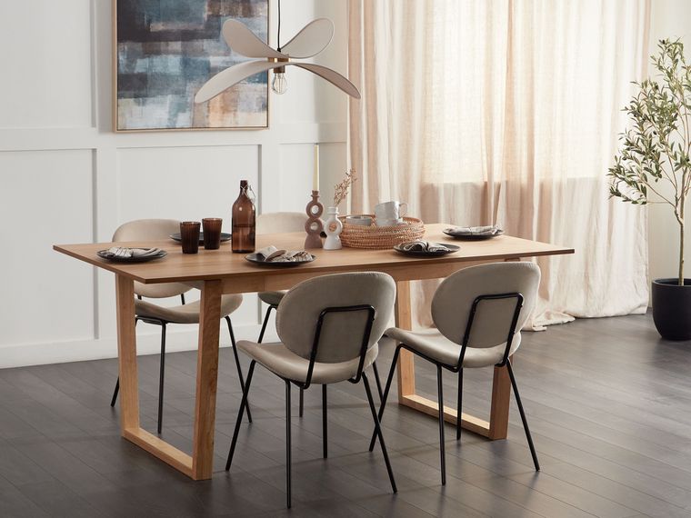 Table à manger extensible Sabor - Bois naturel - 8 places