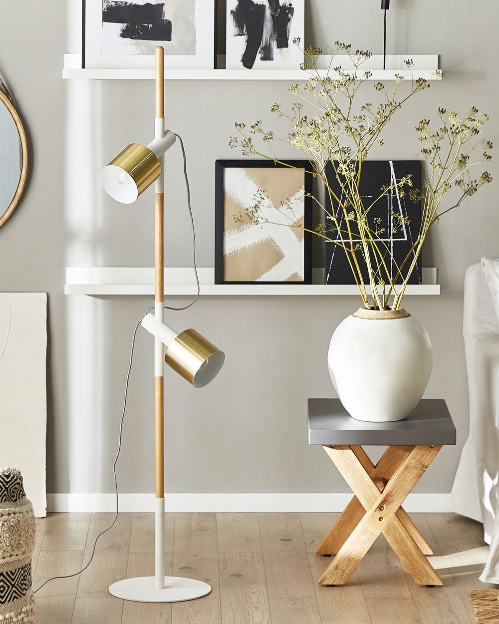 Stehlampe weiss 148 cm Trommelform OWENS | Beliani.ch