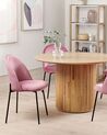 Sada 2 sametových jídelních židlí růžové COVELO_902277