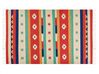 Kelim Teppich Baumwolle mehrfarbig 140 x 200 cm geometrisches Muster Kurzflor MARGARA_869752