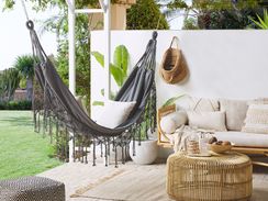 Riippumatto puutarhaan puuvillaa harmaa ROCCA