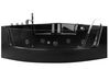 Whirlpool Badewanne schwarz Eckmodell mit LED 190 x 135 cm MARINA_807785