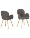 	Conjunto de 2 sillas de comedor de poliéster gris pardo/madera clara BROOKVILLE_693771
