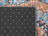 Teppich blau / orange 70 x 200 cm orientalisches Muster Kurzflor MIDALAM_831383
