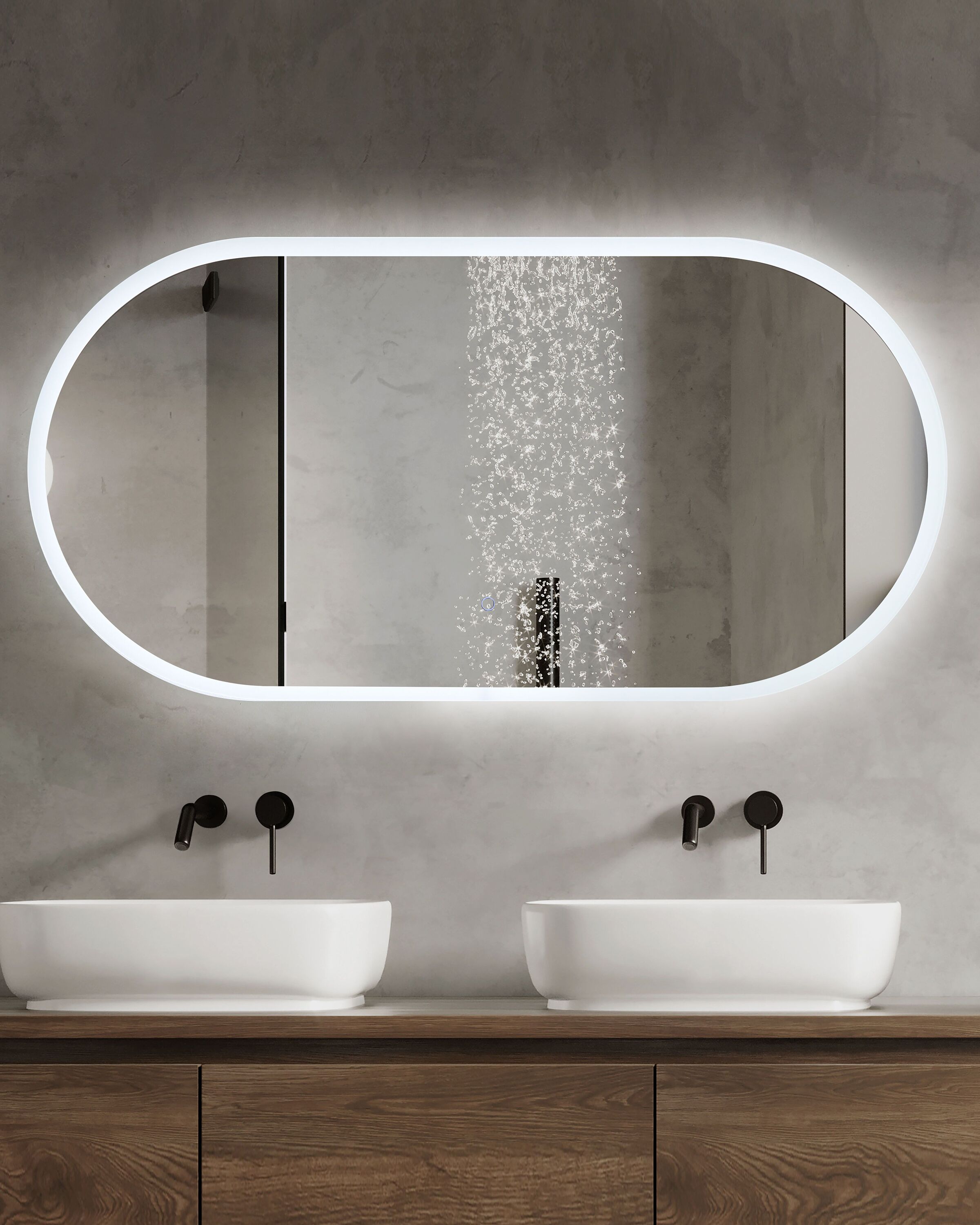 Moderne plafond hangende spiegel, ovale hangende staaf spiegel helder en praktisch voor badkamer wasruimte make-up spiegel woonkamer slaapkamer ingang decoratieve spiegel (Size : 40cmx60cm Moderne plafond hangende spiegel, ovale hangende staaf spiegel helder en praktisch voor badkamer wasruimte make-up spiegel woonkamer slaapkamer ingang decoratieve spiegel (Size : 40cmx60cm