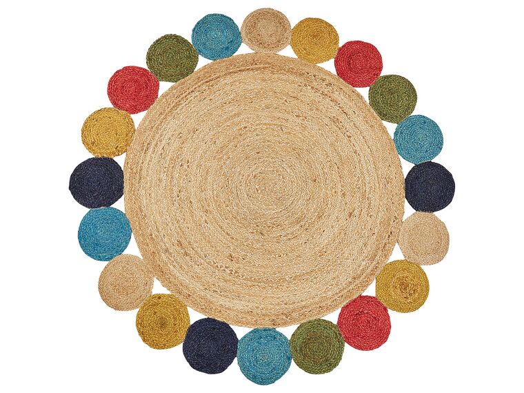 Okrúhly jutový koberec ø 140 cm viacfarebný VOSTAN_870178