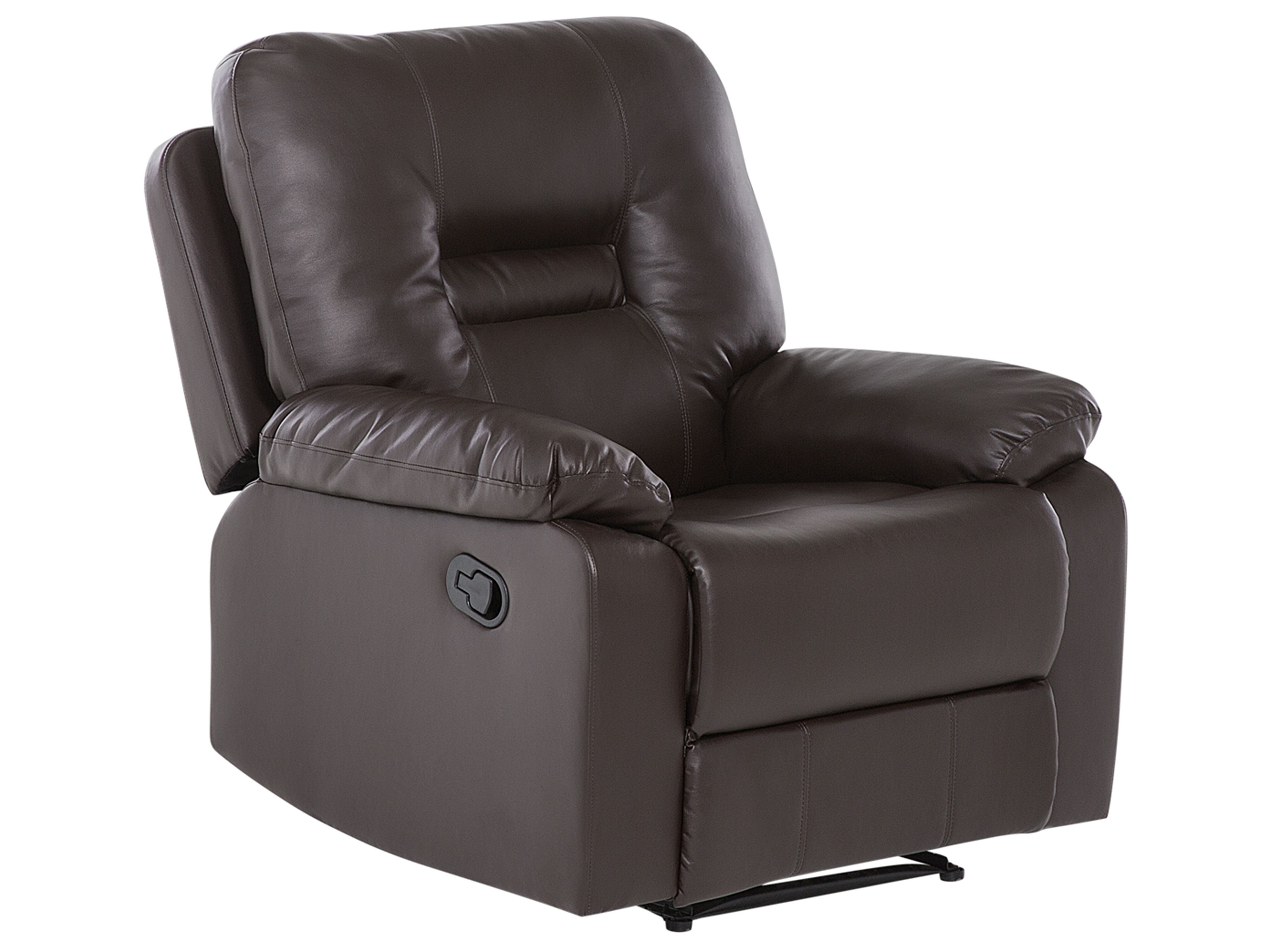 Faux Leather Recliner Chair Brown, Brown Faux Leather Recliner Chair