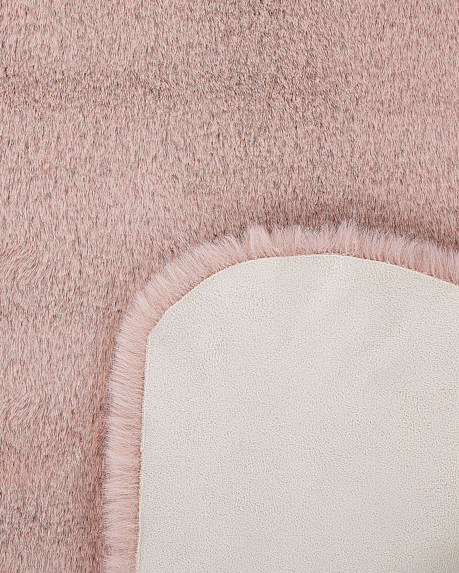 Faux Fur Rabbit Rug Pink UNDARA | Beliani.co.uk