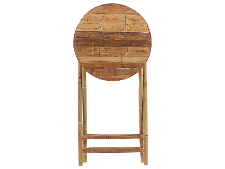 Bamboo Bistro Set Light Wood and OffWhite SAVALLETRI Beliani.no