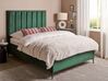 Łóżko z pojemnikiem welurowe 140 x 200 cm zielone SEZANNE_916685