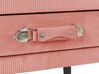 Nachttisch rosa Cord Koffer-Design EUROSTAR_773667