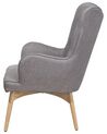 Wingback Chair with Footstool Light Grey VEJLE_689771