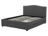 Fabric EU King Size Bed with Storage Grey MONTPELLIER_708781