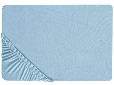 Cotton Fitted Sheet 140 x 200 cm Blue HOFUF