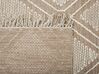 Teppich Baumwolle beige / weiß 160 x 230 cm Kurzflor KACEM_831144