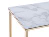 Glass Top Console Table Marble Effect White and Gold ROYSE_823973