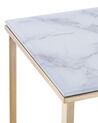 Konsolbord med glasskiva marmoreffekt vit / guld ROYSE_823973