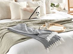 Huopa puuvilla musta 130 x 160 cm TANGIER