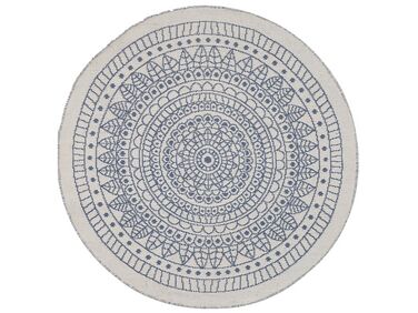 Okrúhly obojstranný vonkajší koberec ⌀ 140 cm modrá/biela YALAK