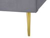 Cama con somier de terciopelo gris/dorado 160 x 200 cm FLAYAT_767523