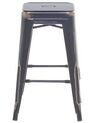 Set of 2 Steel  Stools 60 cm Black with Gold CABRILLO_694361