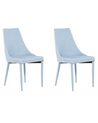 Conjunto de 2 sillas de comedor de poliéster azul claro CAMINO_699501