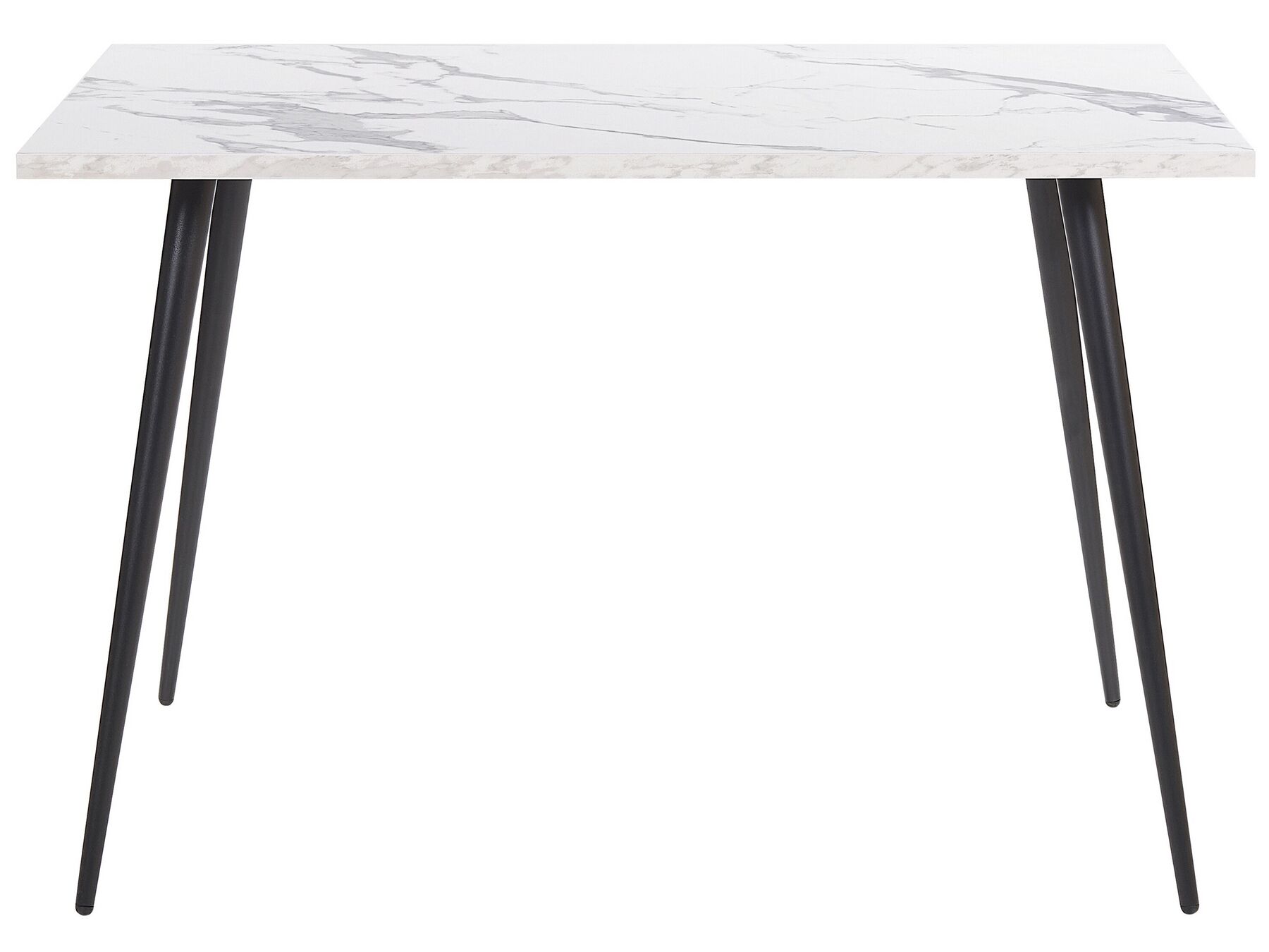 Dining Table 120 x 80 cm White Marble Effect with Black SANTIAGO