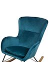 Cadeira de baloiço em veludo azul marinho ELLAN_745381