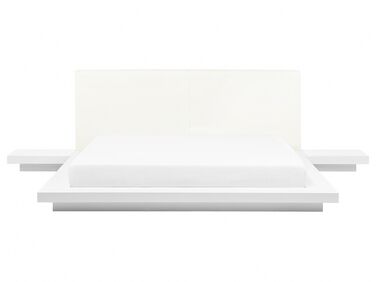 EU King Size Bed with Bedside Tables White ZEN
