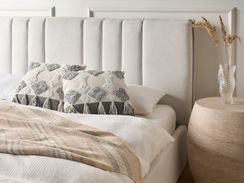 Koristetyyny puuvilla beige/harmaa tuftattu 45 x 45 cm 2 kpl ALOCASIA