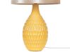 Lampe à poser en céramique jaune et doré HADDAS_822630
