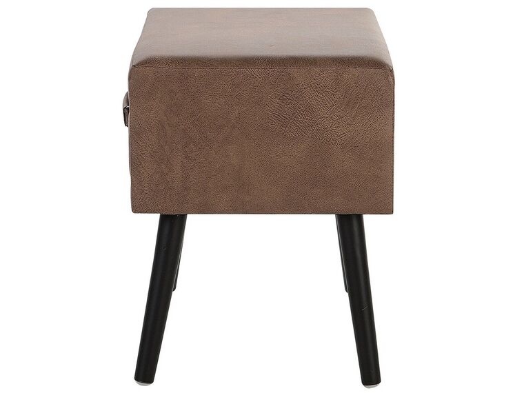 Faux Leather Side Table Brown EUROSTAR Beliani.nl