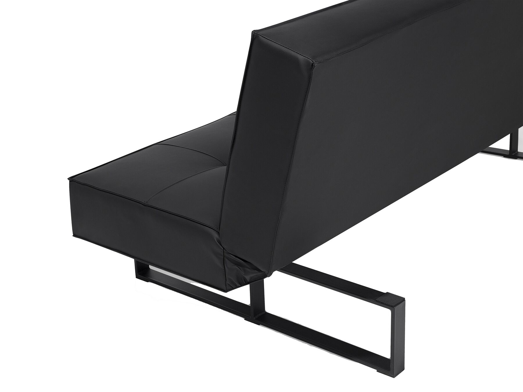 Faux Leather Sofa Bed Black DERBY Beliani.co.uk