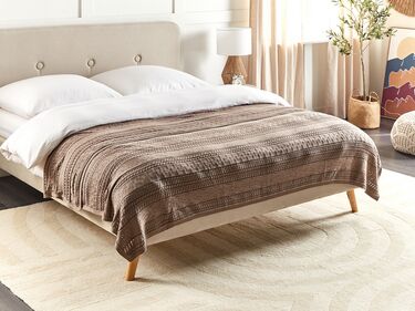 Cotton Bedspread 150 x 200 cm Brown DAULET
