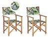 Set di 2 sedie legno di acacia chiaro crema motivo tucani multicolore CINE_819241