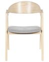 Conjunto de 2 sillas de poliéster/madera de caucho gris claro/madera clara YUBA_837228
