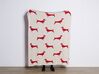 Koc bawełniany dla dzieci w jamniki 130 x 170 cm beżowo-czerwony REERH_905348