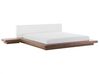 EU Super King Size Bed with Bedside Tables Brown ZEN_537183