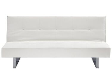 Sofá cama de piel sintética blanco 189 cm DERBY