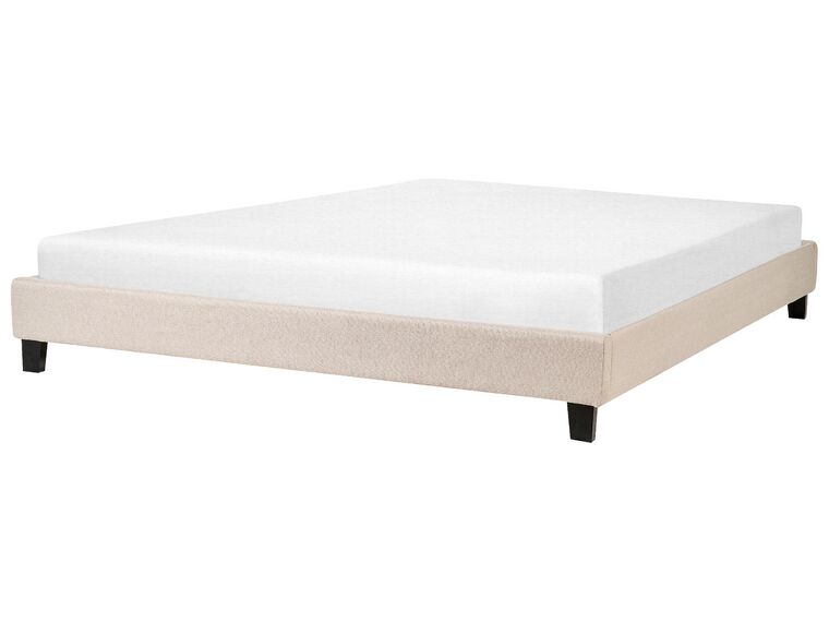 Fabric EU Super King Size Bed Beige ROANNE_724133