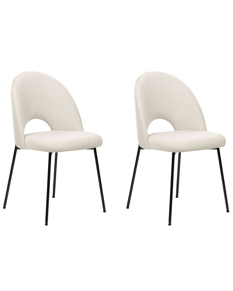 Set of 2 Fabric Dining Chairs Beige COVELO_902280