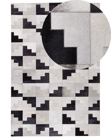 Tappeto in pelle nero / grigio 160 x 230 cm EFIRLI