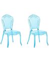 Lot de 2 chaises de salle à manger bleues transparentes VERMONT_691838