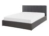 Bett Kunstleder grau mit Bettkasten hochklappbar 140 x 200 cm DREUX_793181