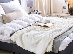 Huopa kaksipuolinen 180 x 220 cm valkoinen ABTEH