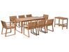 Zestaw ogrodowy drewniany stół i 8 krzeseł z wózkiem SASSARI_745468